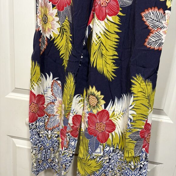 Melissa Paige Pants Womens XL Floral Wide Leg Boho Resort Stretch Comfort - Picture 6 of 15